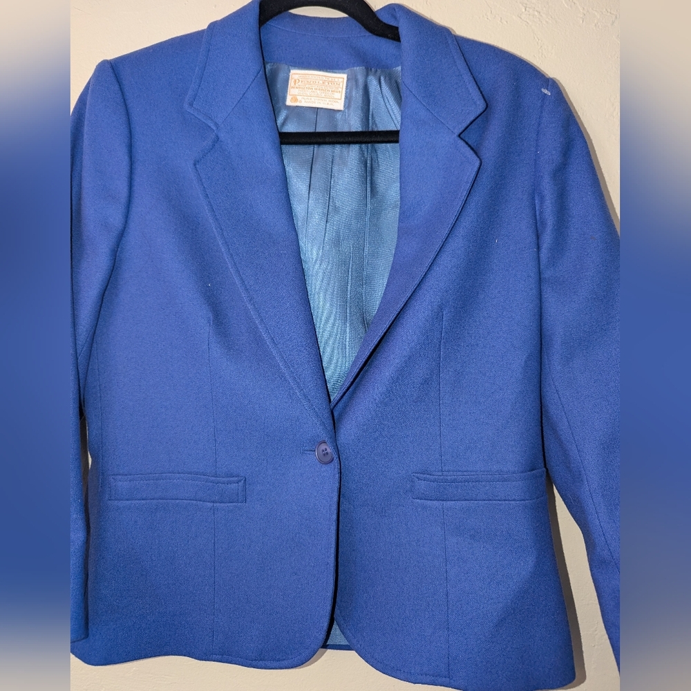 Pendleton Purple Wool Blazer Jacket - image 1